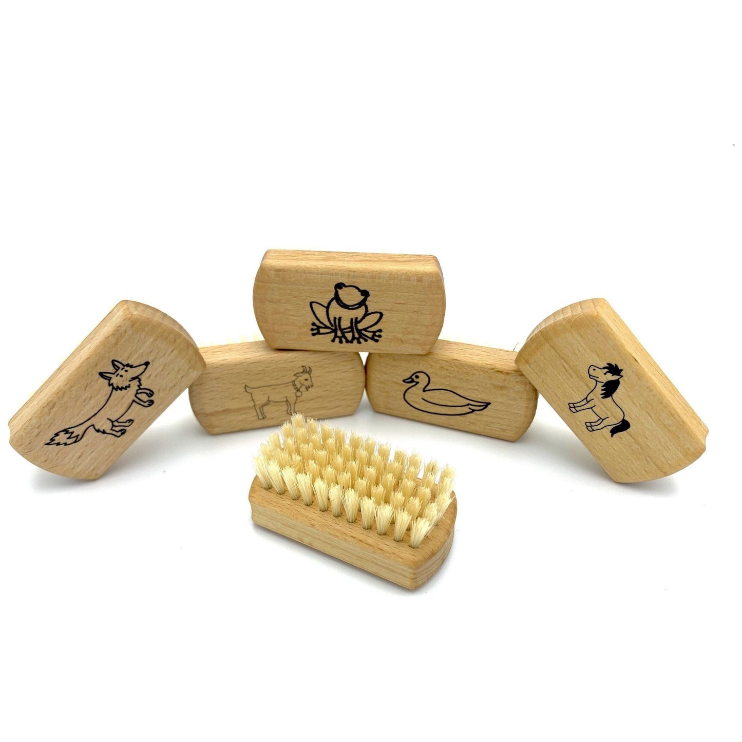 Dural Nail Brush For Children Pure Natural Bristles Beech Wood (mixed designs)