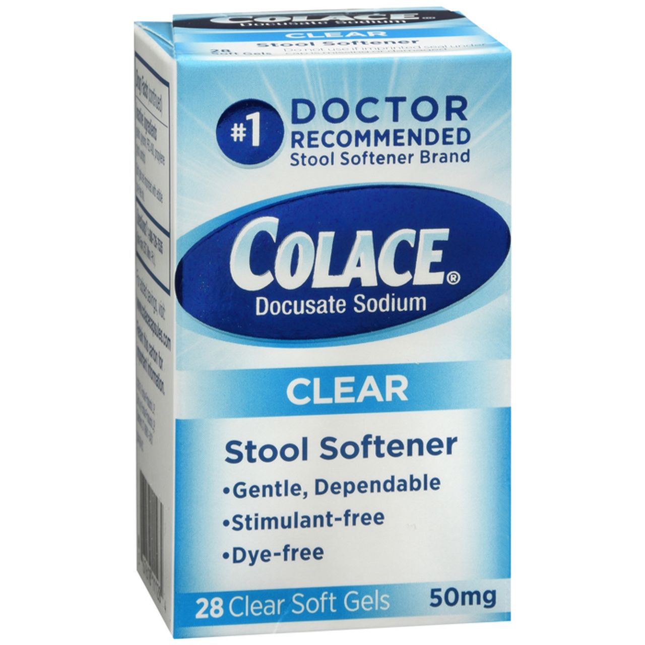 Colace Clear Stool Softener Soft Gels, 50 Mg, 28 Count