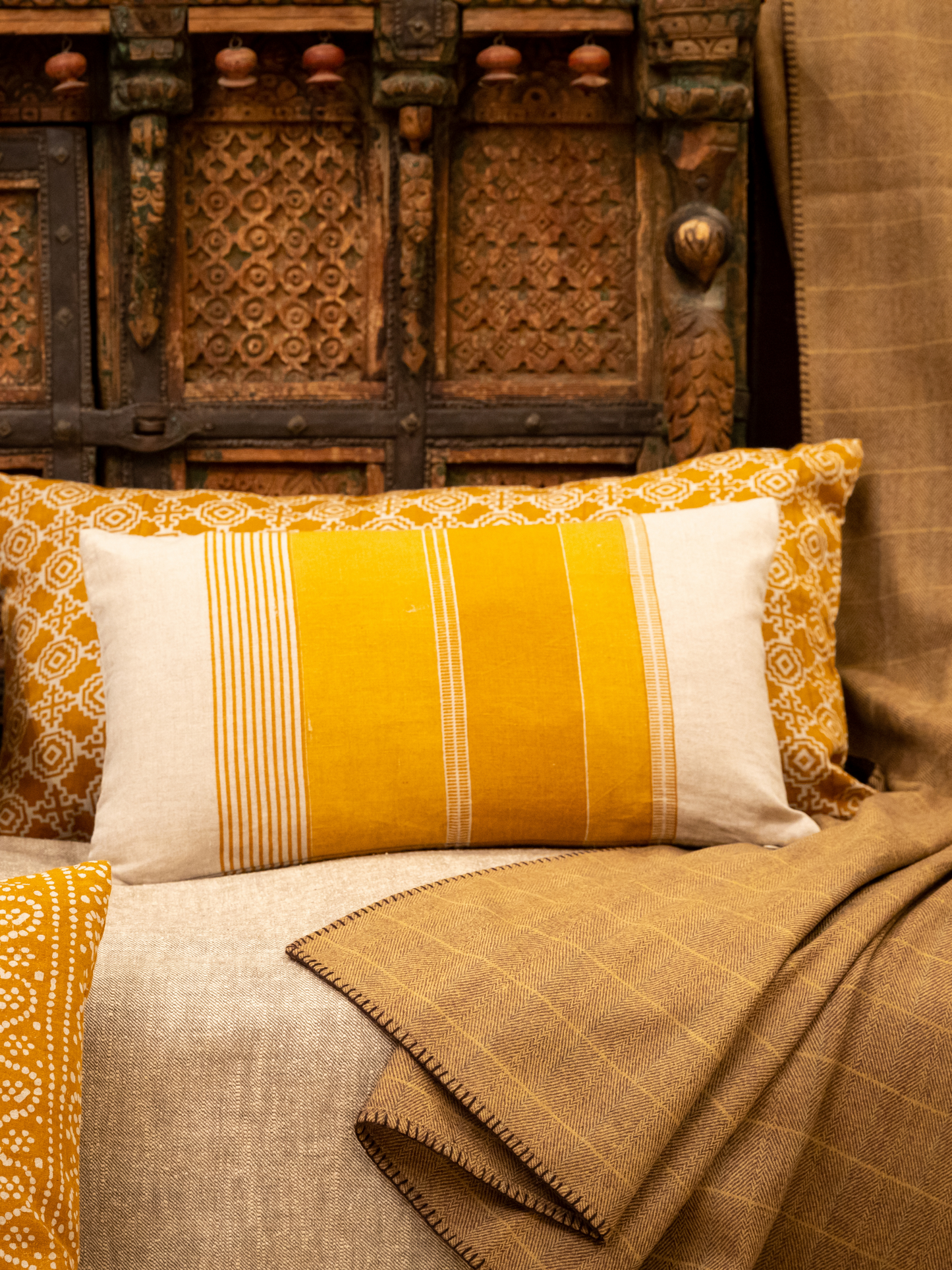 Tulum Stripe Ochre Pillow Cover
