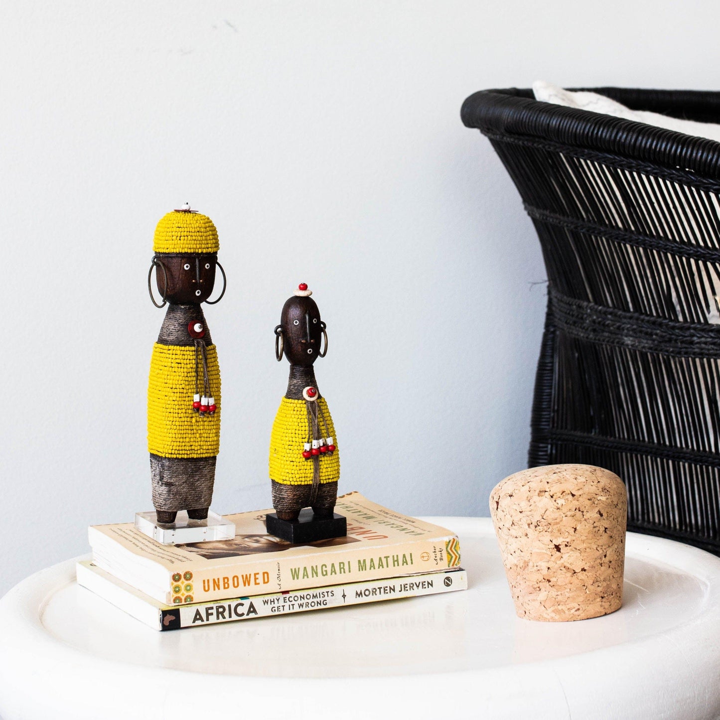 Yellow Beaded African Namji Doll