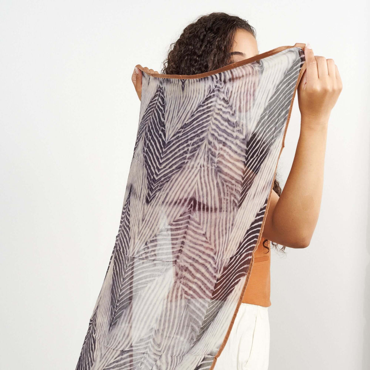 Samu Hand Crafted Shibori Print Silk Chiffon Sqaure Scarf