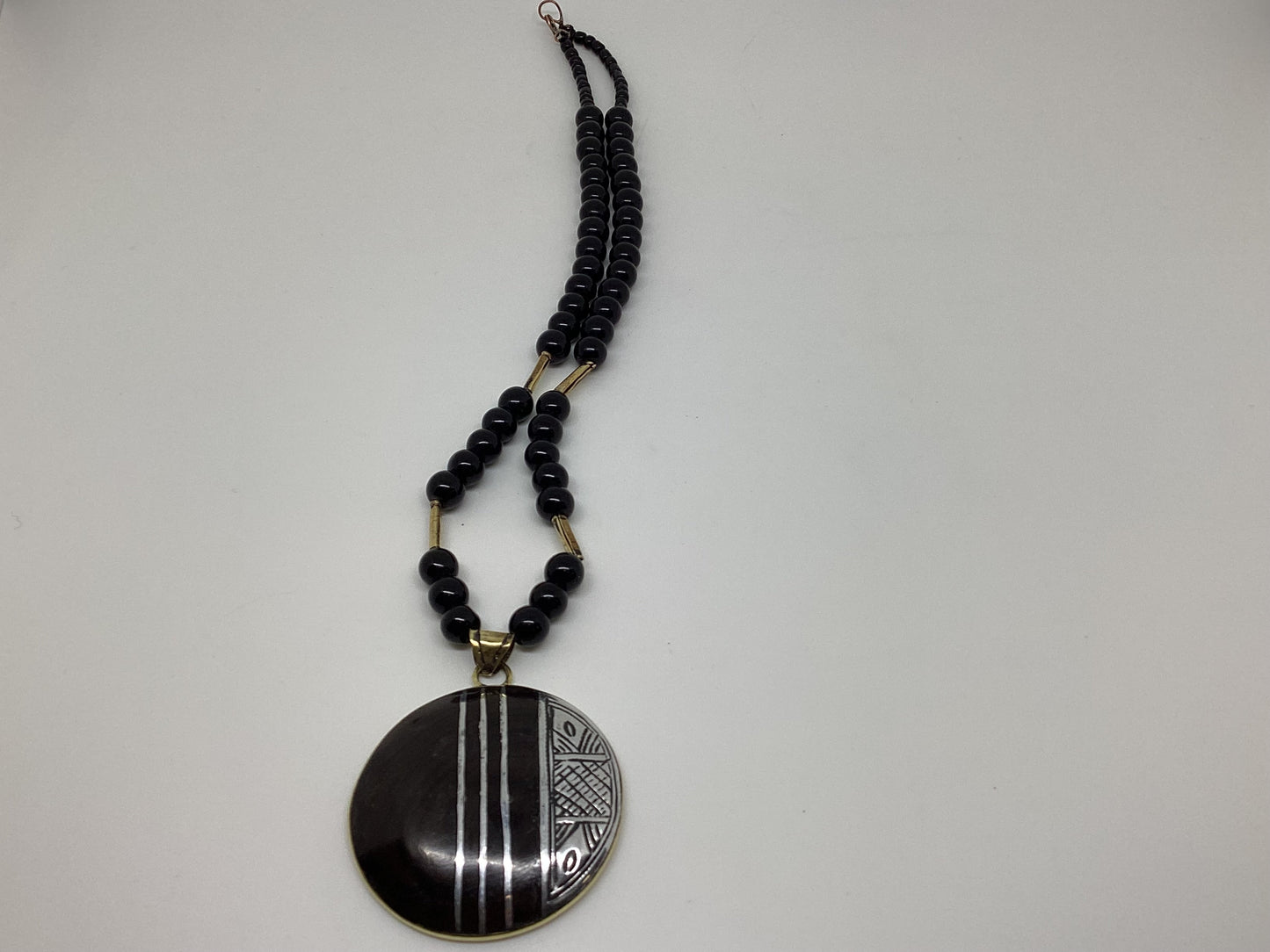 Tuareg ebony silver necklace