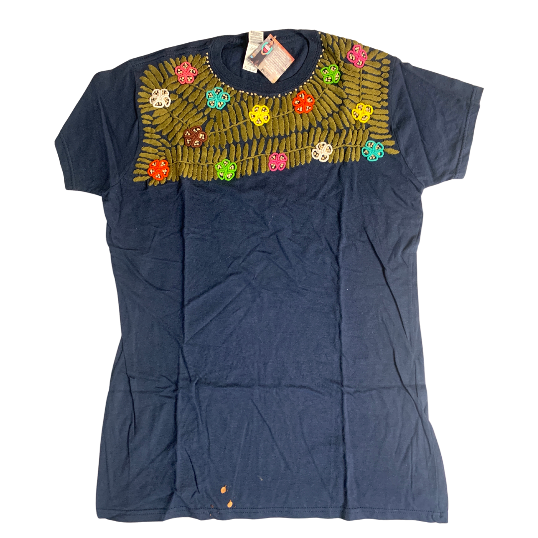 Luzy Hand Embroidered Fitted T-Shirt - Mexico