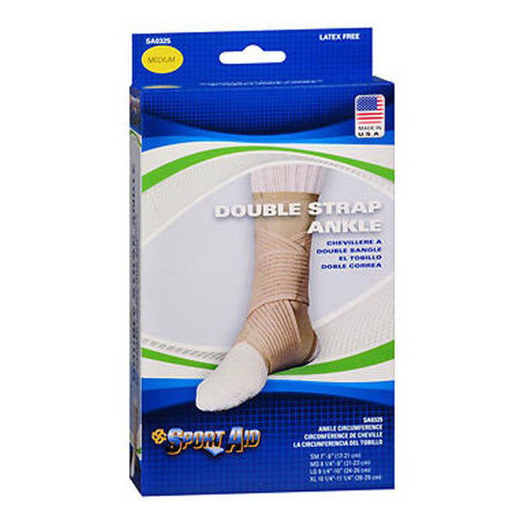 Sport Aid Double Strap Ankle Support, 8 To 9-1/2 Inch Medium