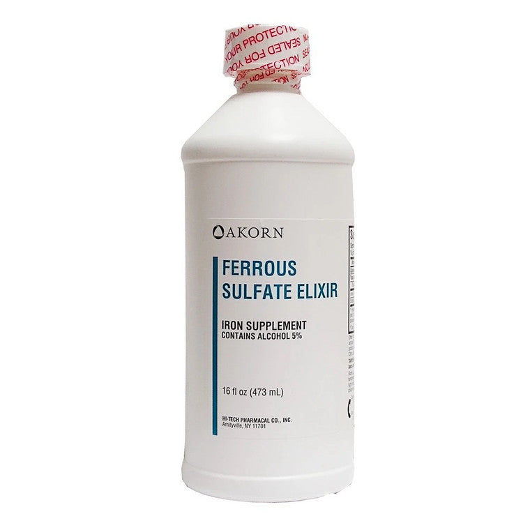 Hi-Tech Pharmacals Ferrous Sulfate 220m/5ml Elixir, 16 Oz
