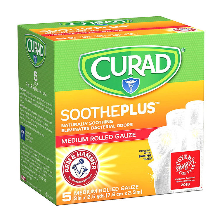 Curad Soothe Plus Medium Rolled Gauze