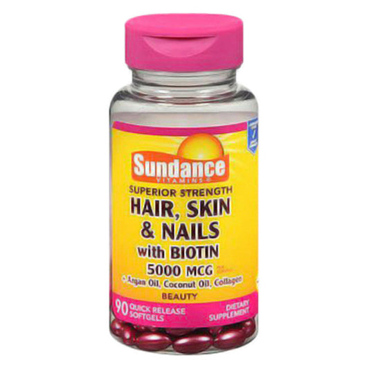 Sundance Hair Skin & Nails With Biotin Softgels 5000 Mcg