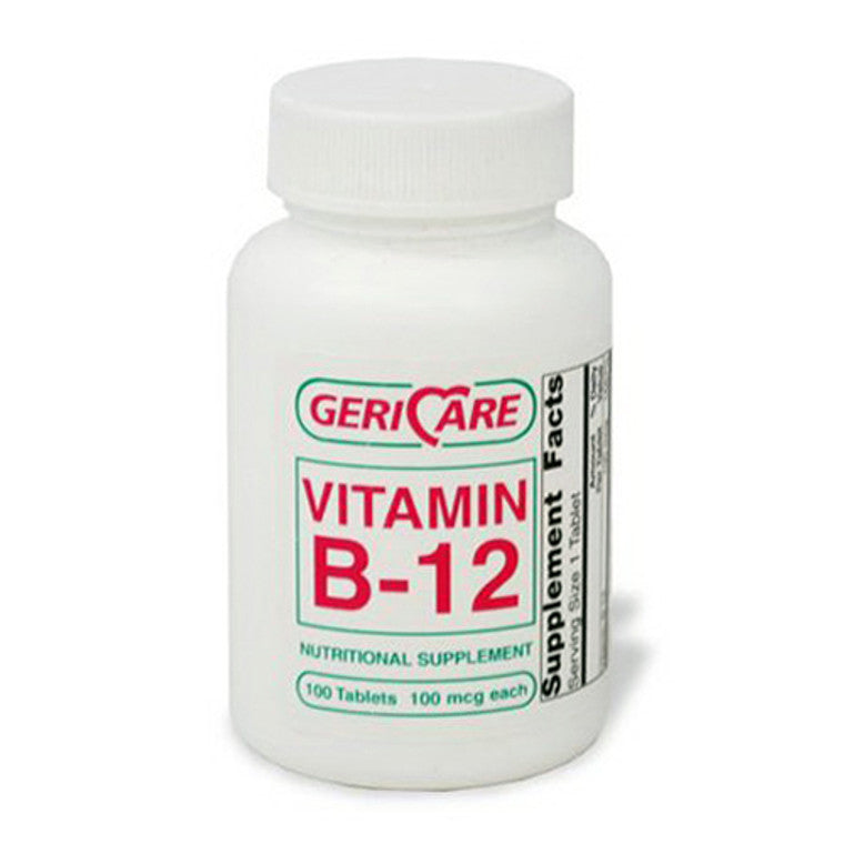 Geri-Care Vitamin B-12 Supplement 100 Mcg Tablets, 100/EA Per Bottle