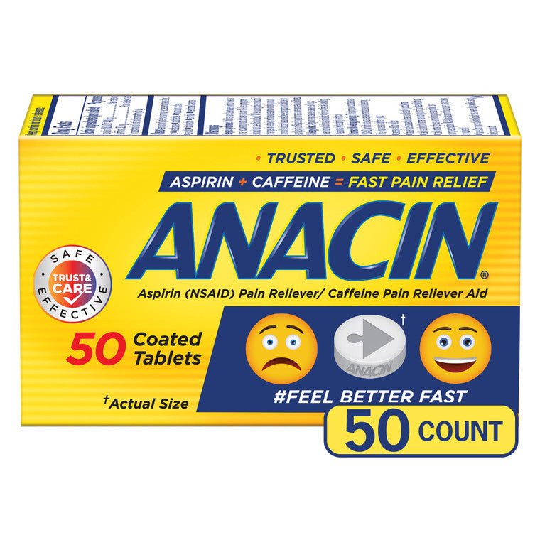 Anacin Aspirin & Caffeine Pain Reliever Tablets