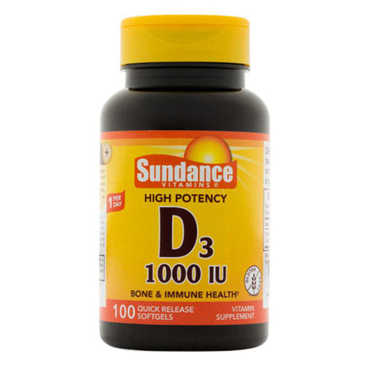 Sundance Vitamins High Potency Vitamin D3 1000 IU Quick Release - 100 Softgels