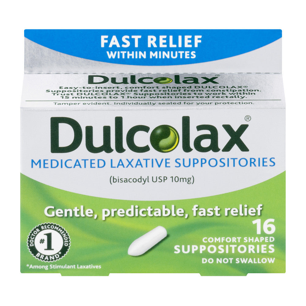 Dulcolax Suppositories, Medicated Laxative, 10 Mg, Comfort Shaped