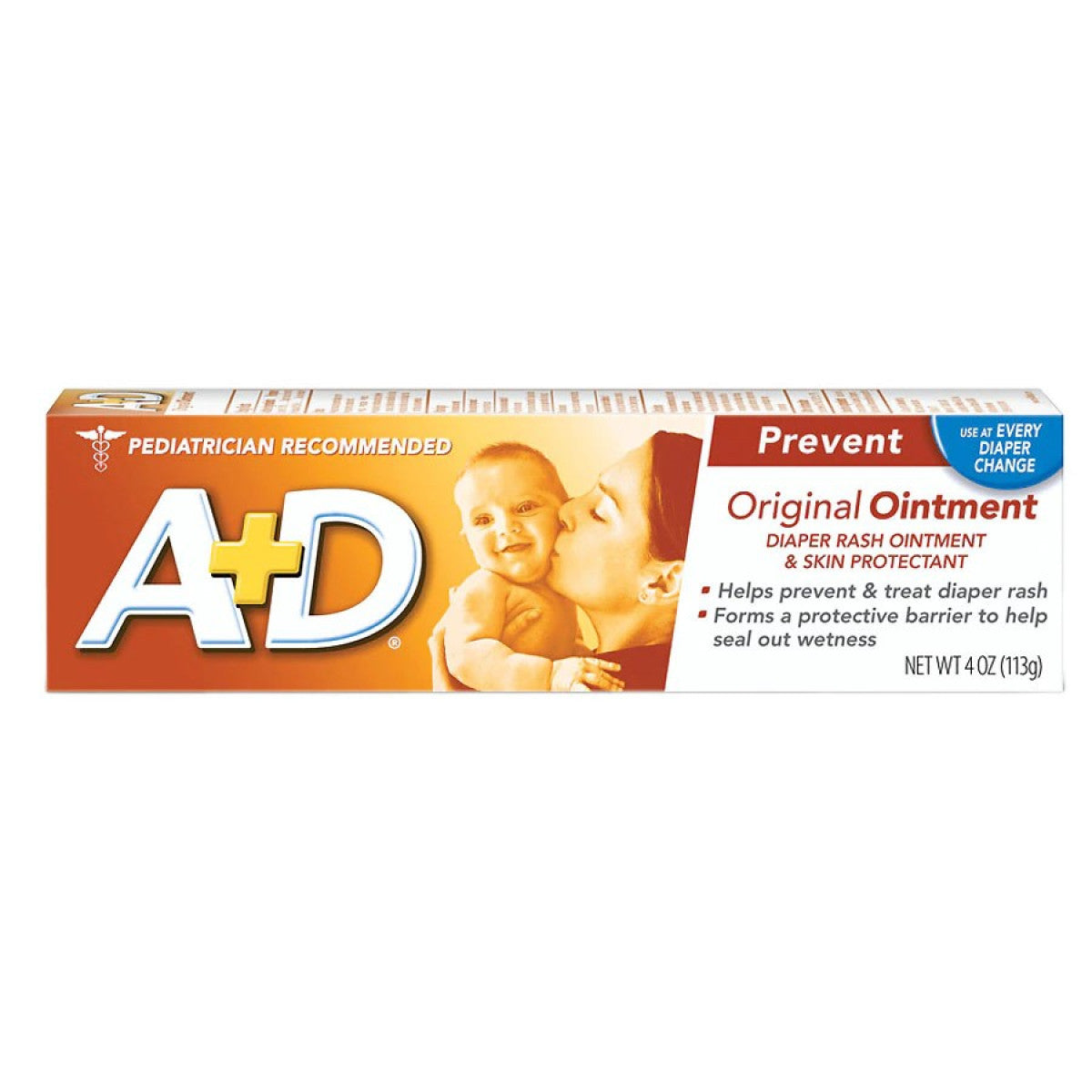 A+D Original Diaper Rash Ointment, Skin Protectant, 4 Ounce Tube