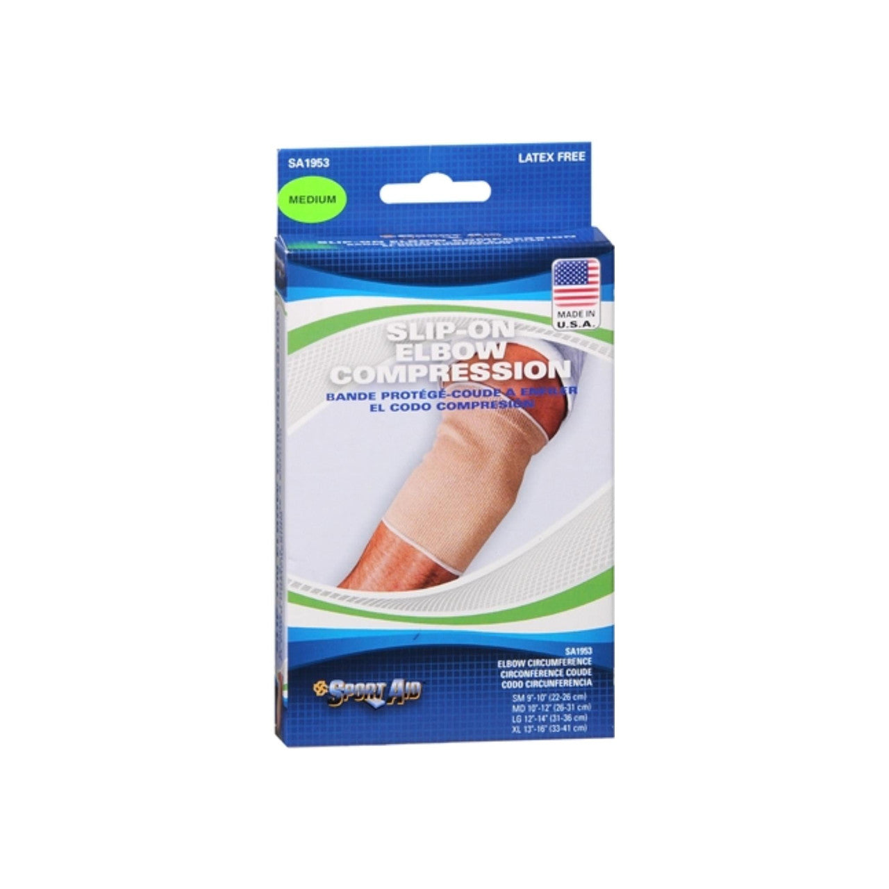 Sport Aid Slip-On Elbow Compression Small Beige - 1 Ea