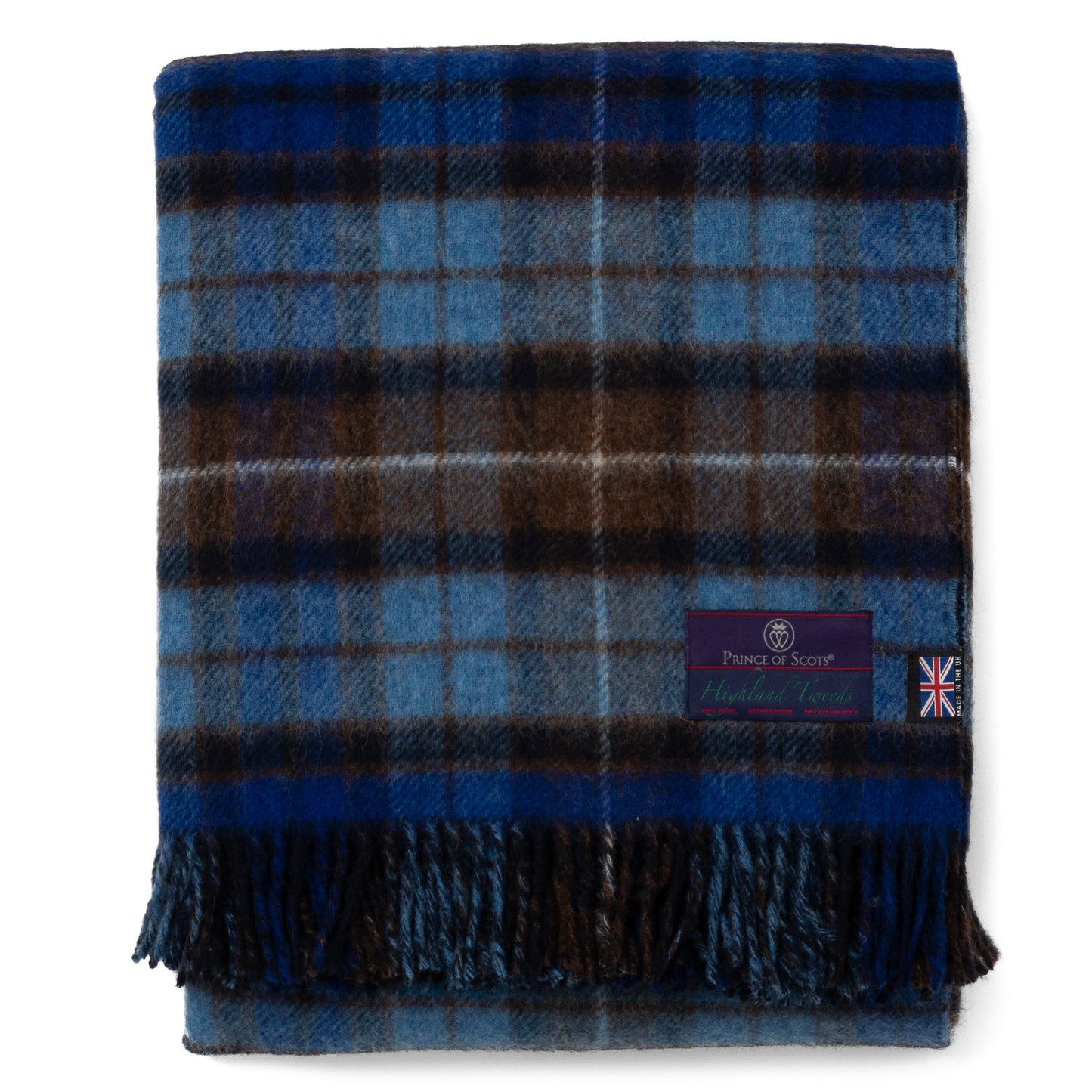 Highland Tweeds Double Cloth Reversible Throw (Blue Buchanan)