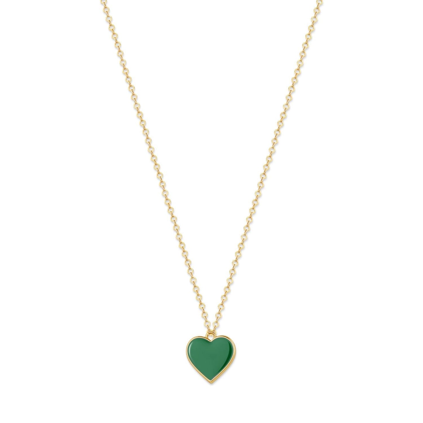 Single Hearted Girl Green Heart Necklace | Magnetic Clasp