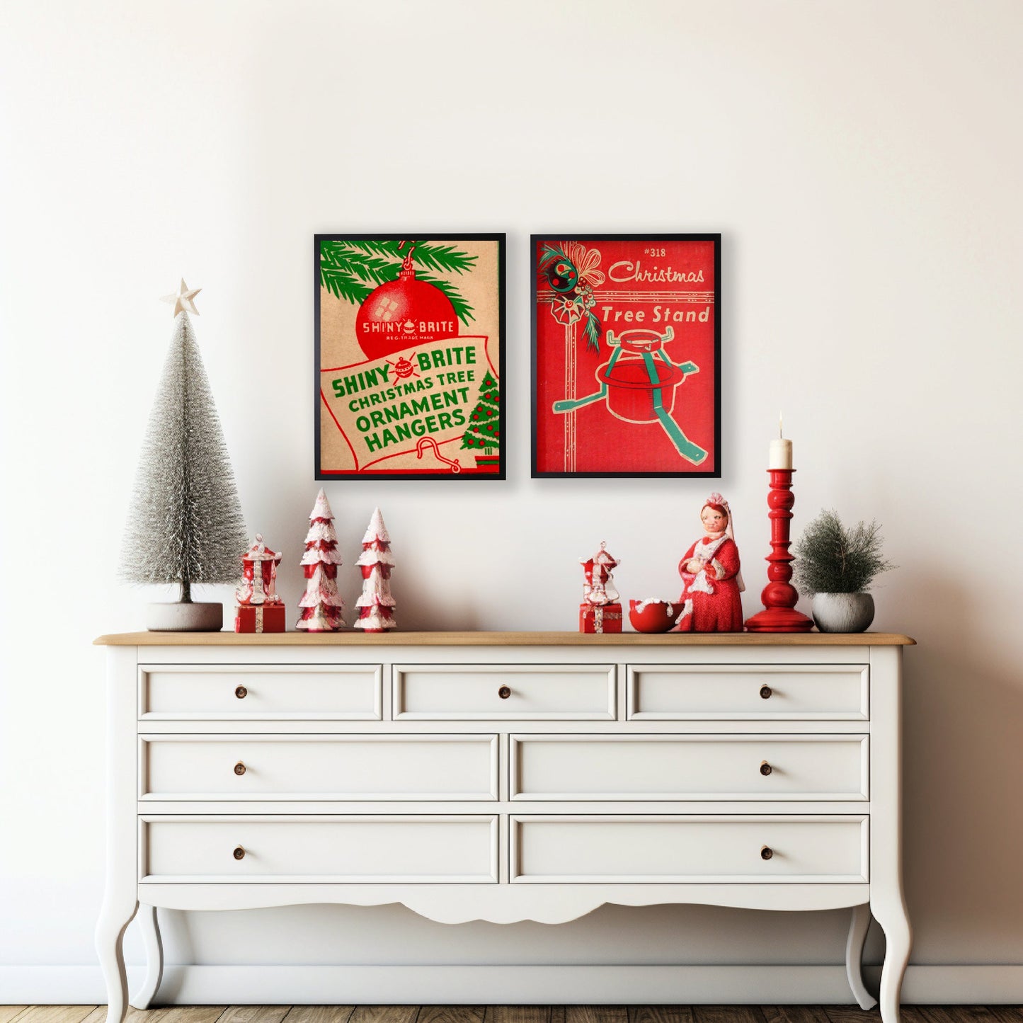 Vintage Tree Stand Christmas Poster