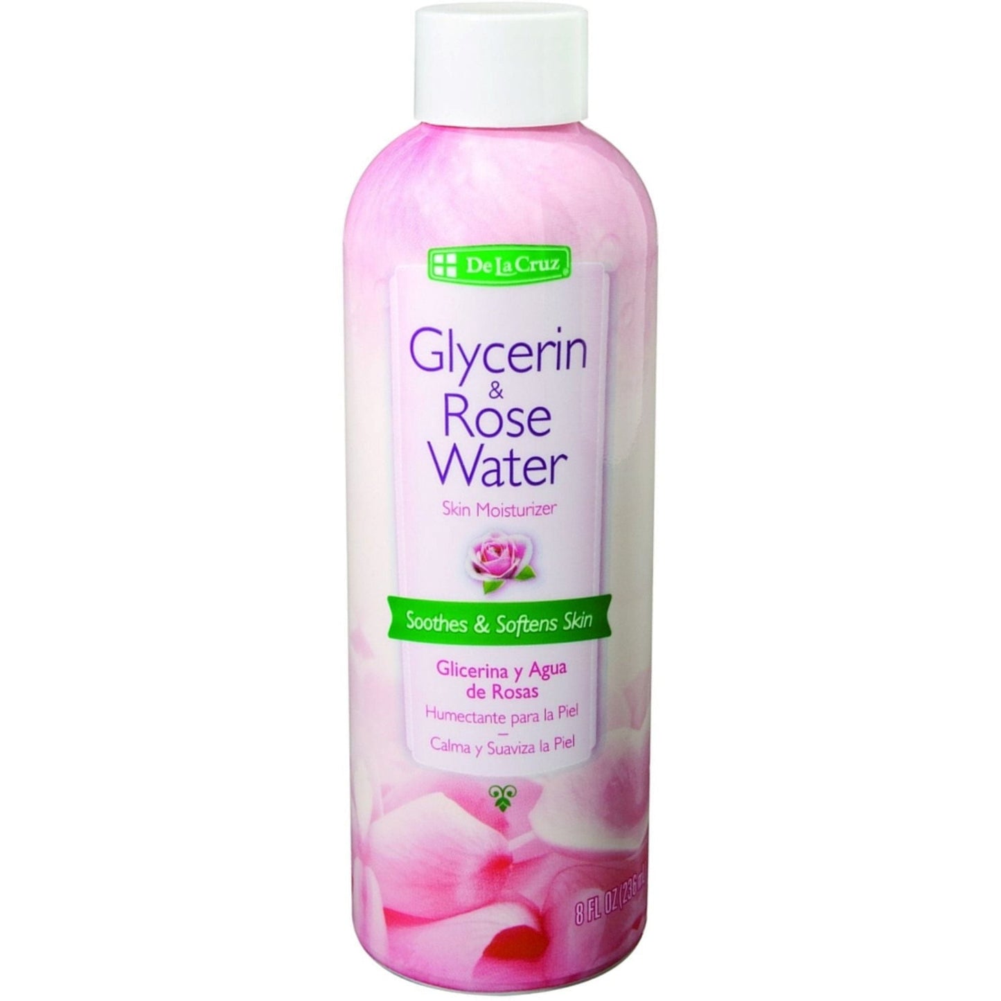 De La Cruz Glycerin & Rose Water, Skin & Hair Moisturizer, 8 Fl Oz (236 Ml)