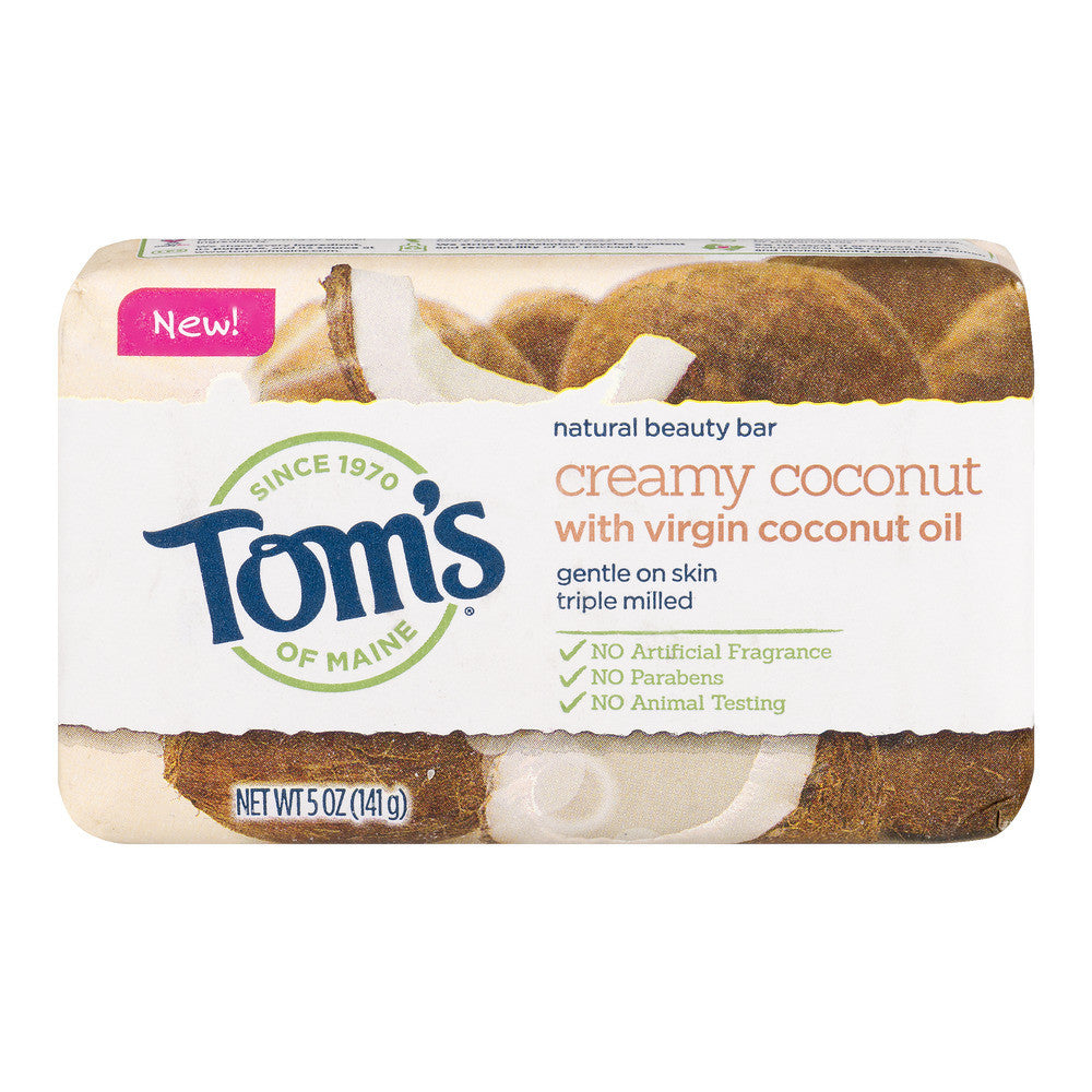 Tom's of Maine Natural Beauty Bar Soap Creamy Coconut 5 Oz (Case 3)