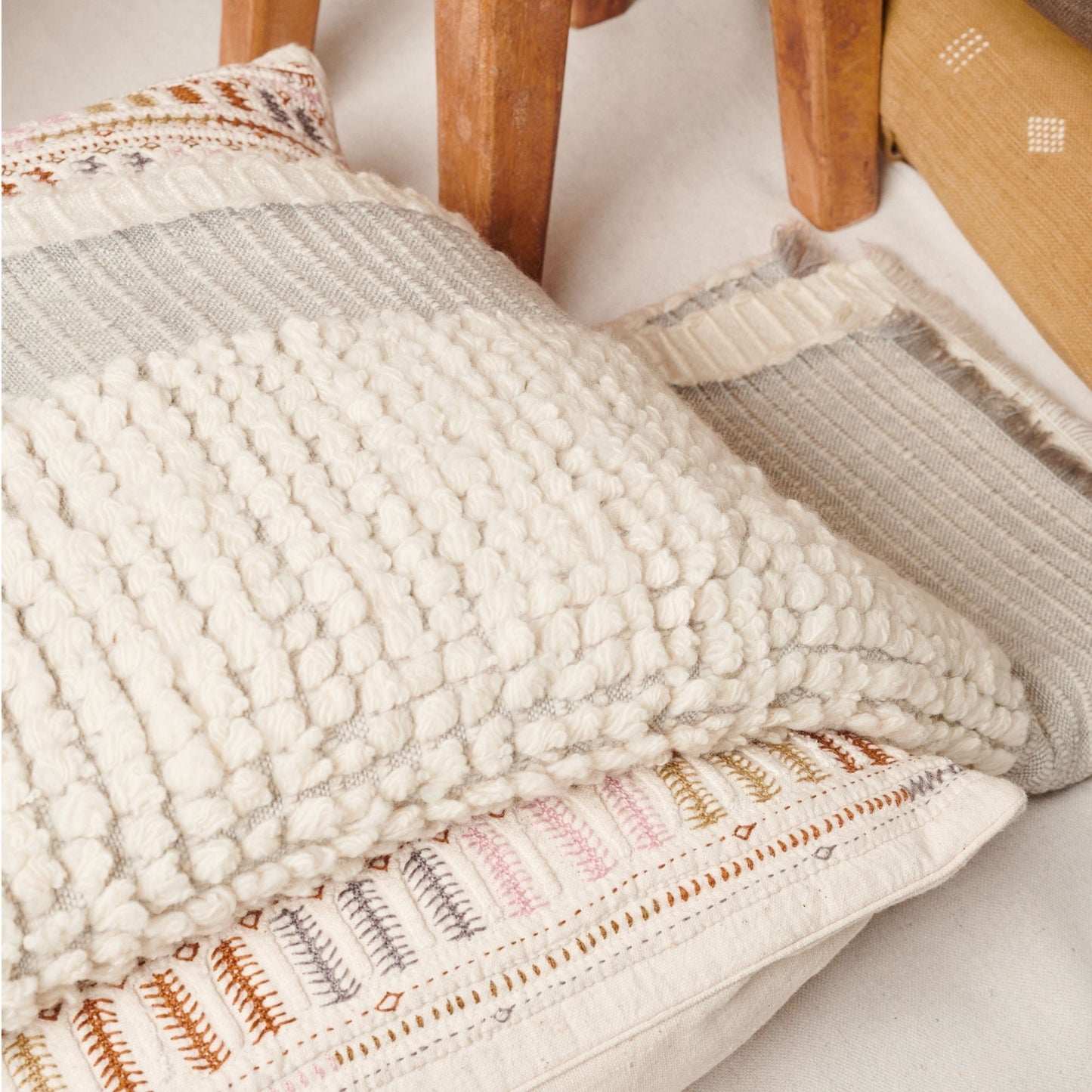 Butterscotch Handloom Hand Knotted Textured Plush Merino Throw