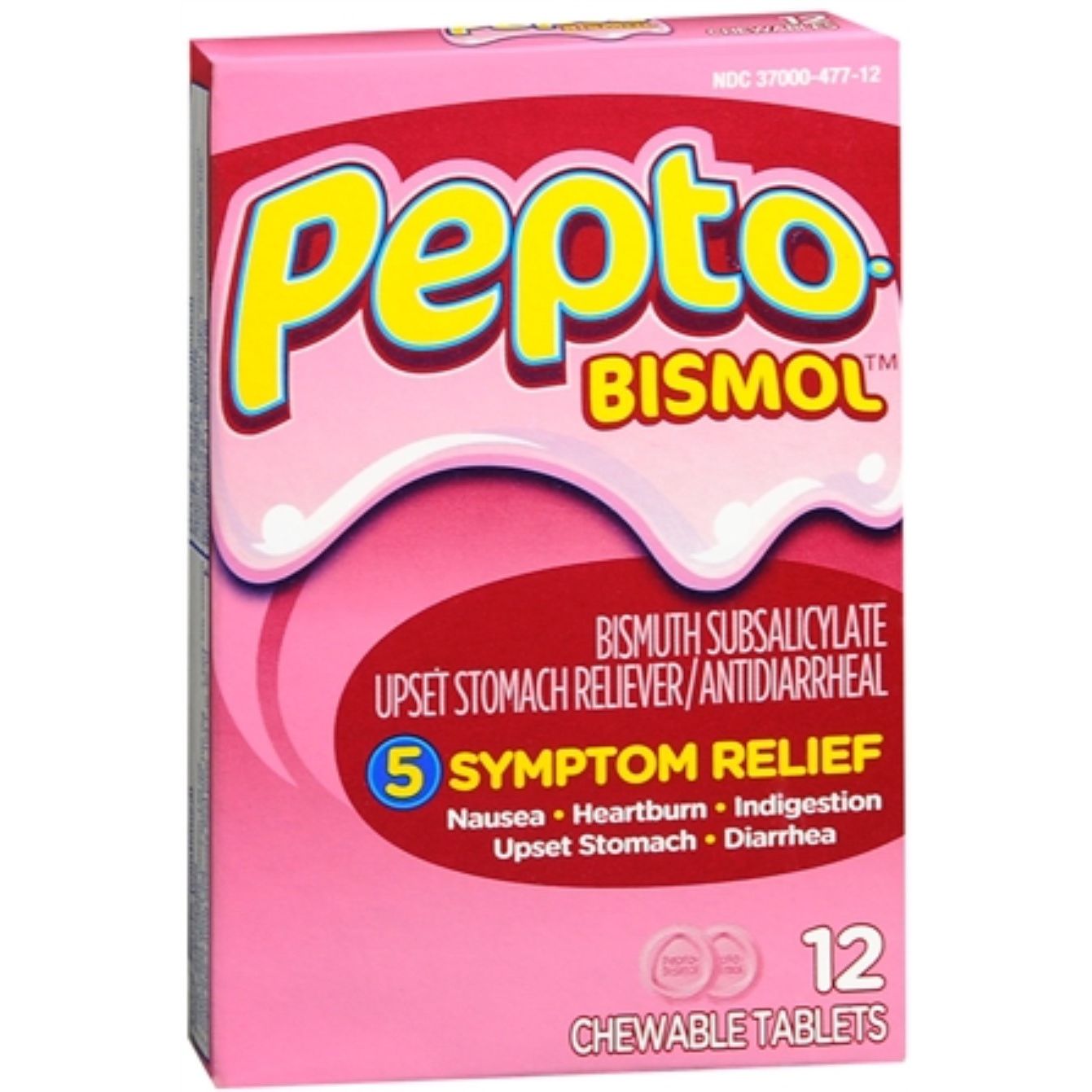 Pepto Bismol Upset Stomach Reliever/Antidiarrheal, Chewable Tablets