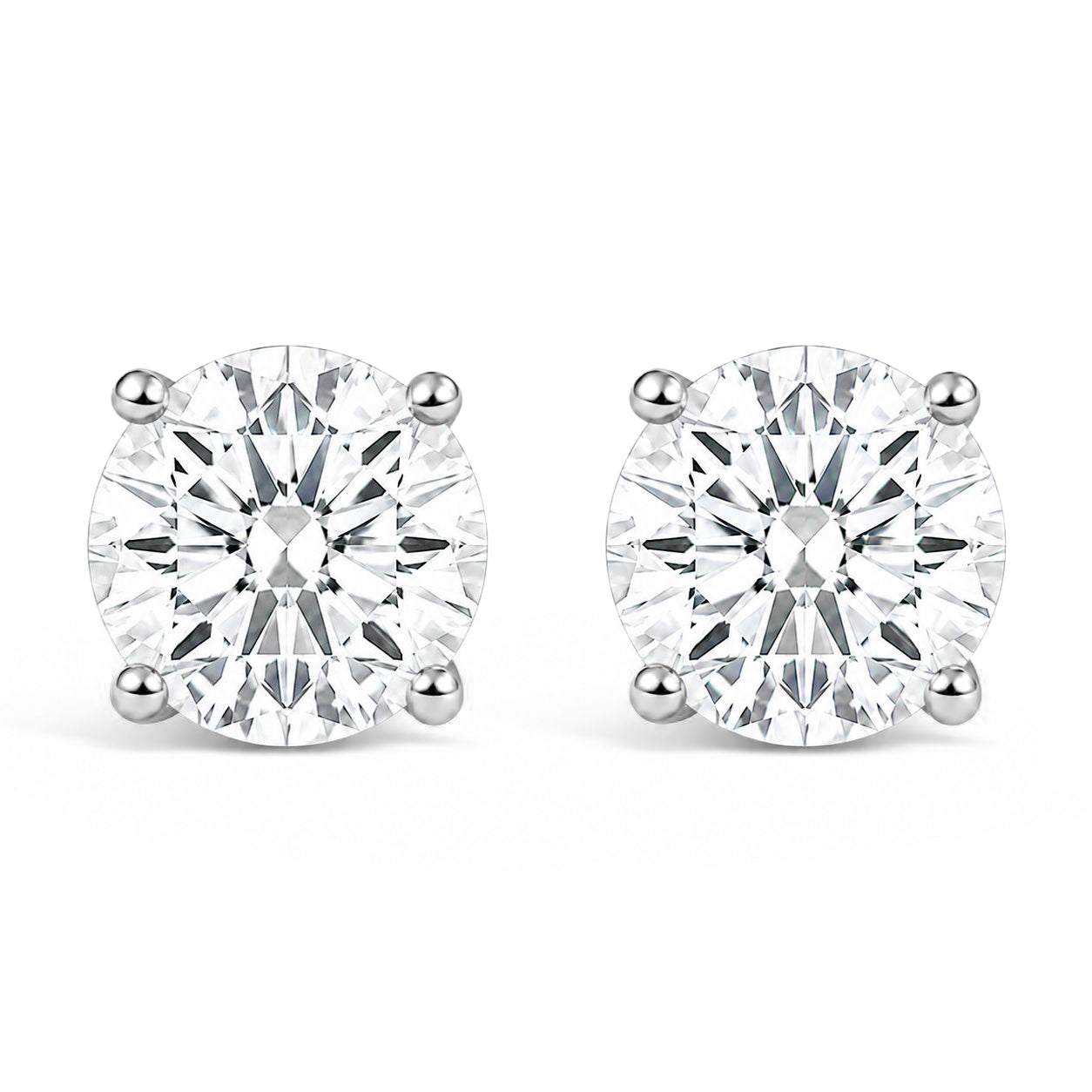 IGI Certified 14K Yellow Gold 1.00 Cttw Round Lab Grown Diamond Solitaire Stud Earrings