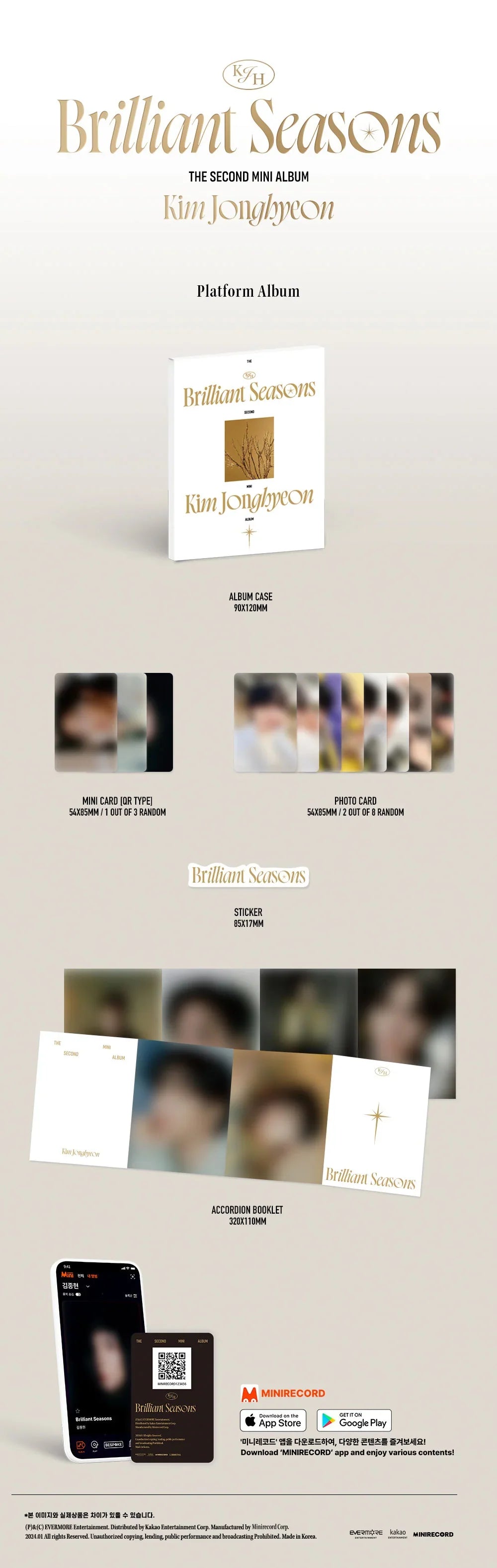 Kim Jonghyeon 2nd Mini Album - Brilliant Seasons