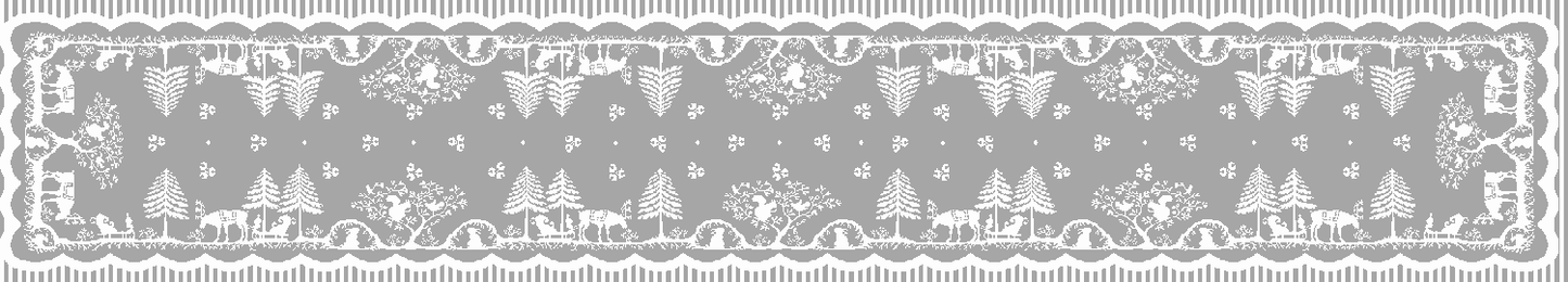 Prince of Scots Scottish Leno Gauze Table Runner ~ Snow Lurex ~