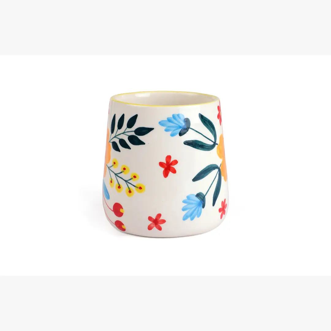 Floral Extravaganza Coffee Mug- Multi , 3.5 X 2.5 Inches ( Set of 2 )