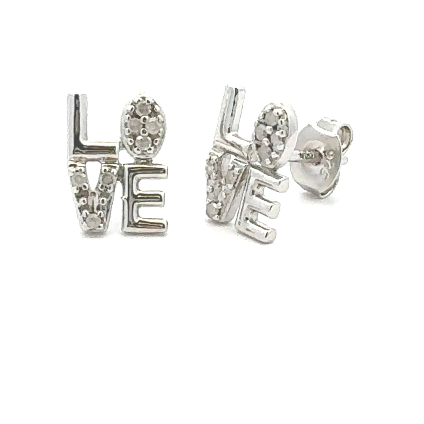.03ct Diamond Earrings Sterling Silver