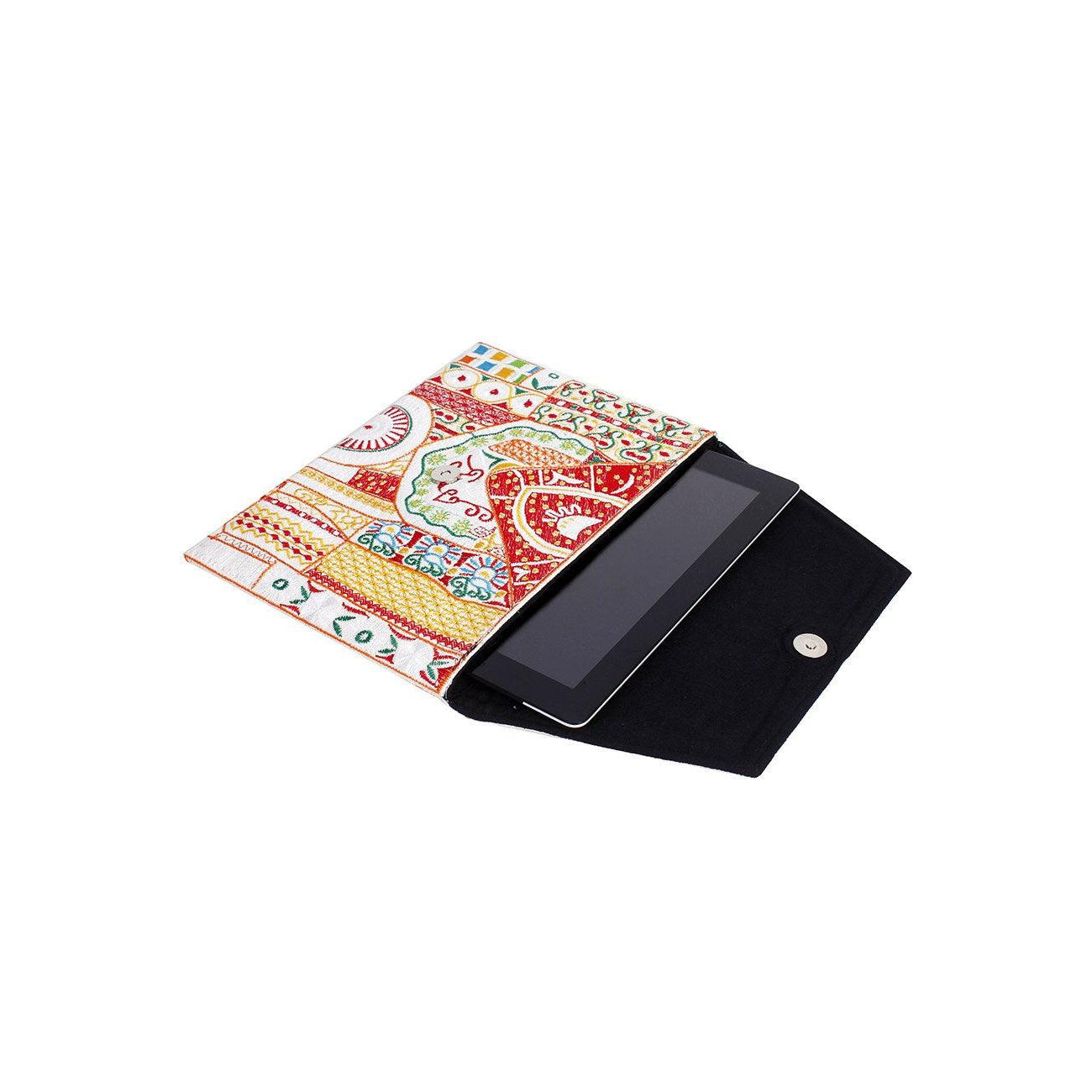 Tribal Handcrafted Fair Trade Shell Embroidered Clutch Bag | iPad Bag - Thailand