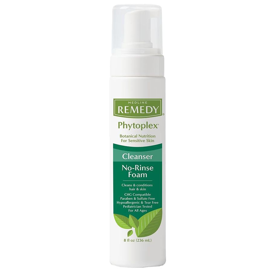 Remedy Medline Phytoplex Hydrating No-Rinse Foam Cleanser, 8 Oz