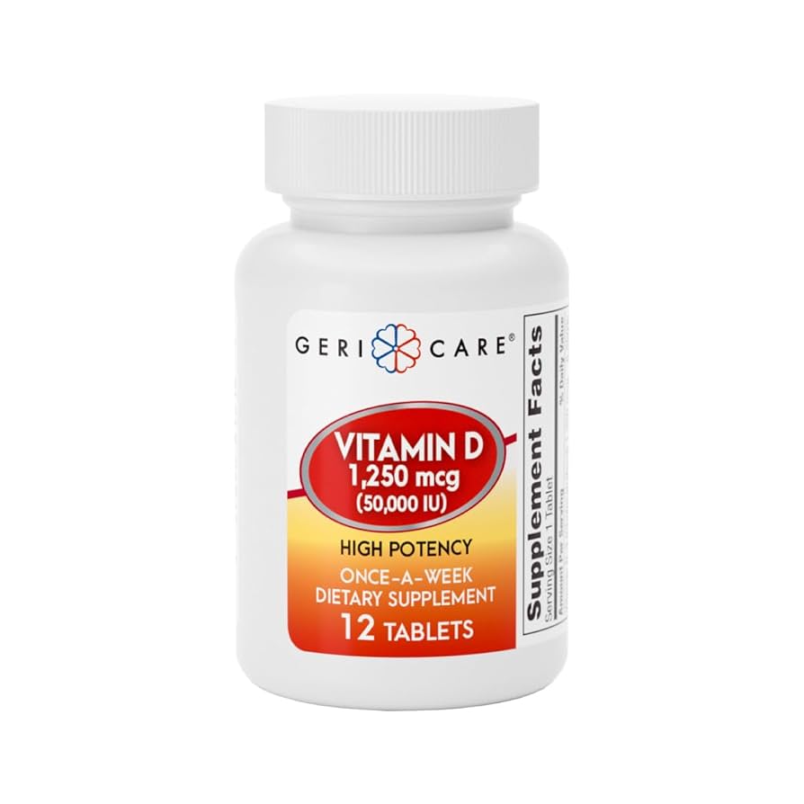 GERICARE VITAMIN D 50,000 IU ONCE-A-WEEK (12 CT) - HIGH POTENCY BONE & IMMUNE SUPPORT