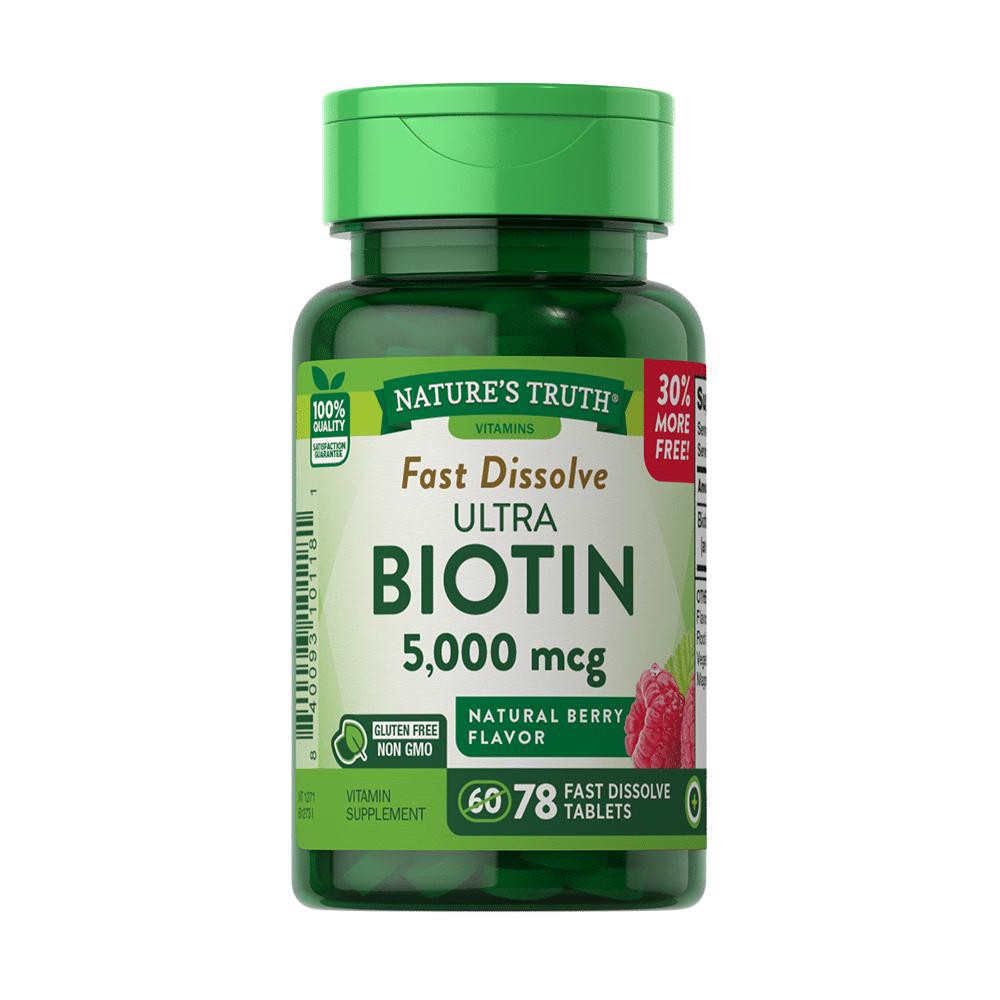Nature's Truth Biotin, Ultra, Fast Dissolve, 5000 Mcg, Tablets, Natural Berry Flavor