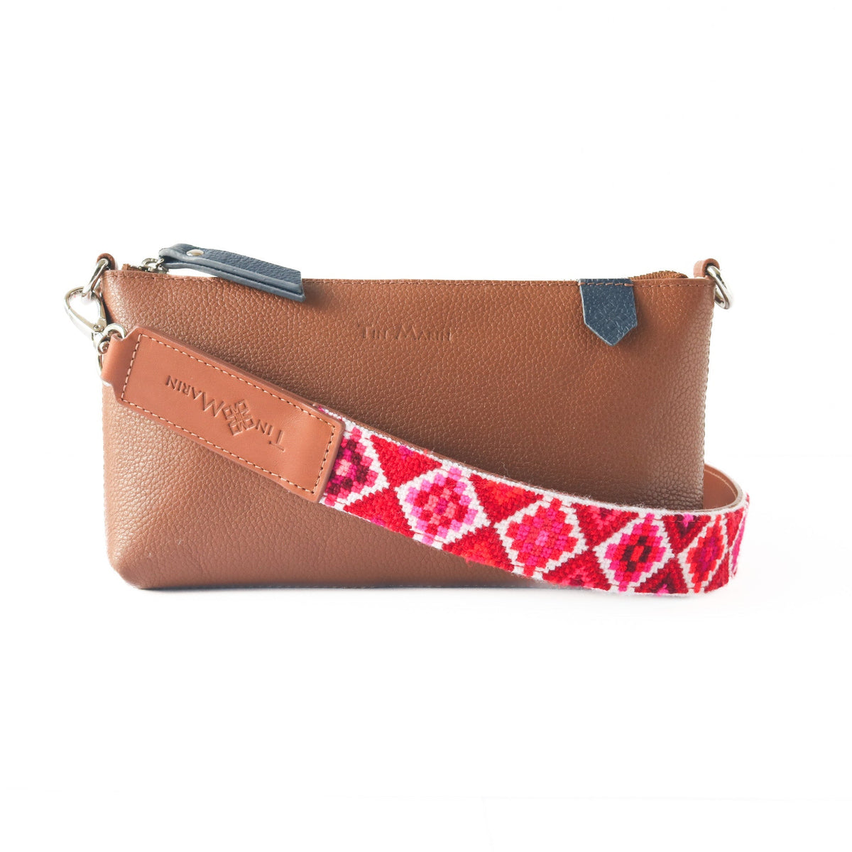 Mai Woven Bag Strap - Poppy with Leather - Osadia Concept Store