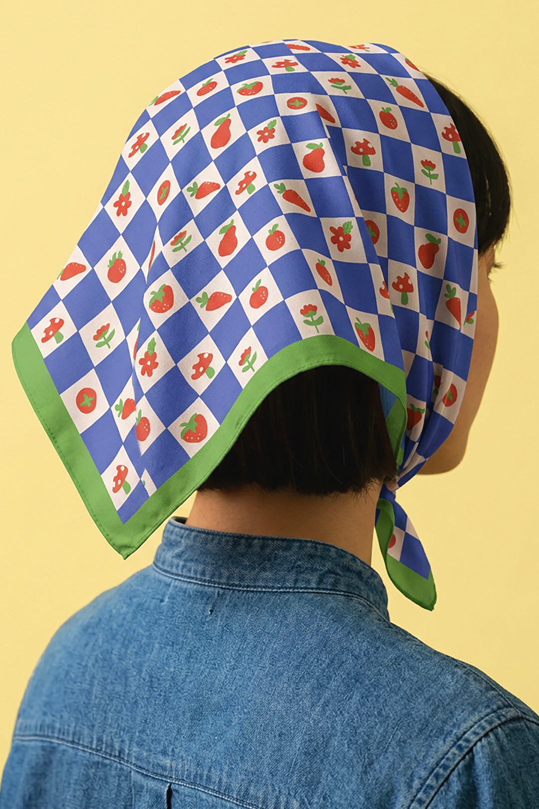 Blue Checkers Cotton Bandana