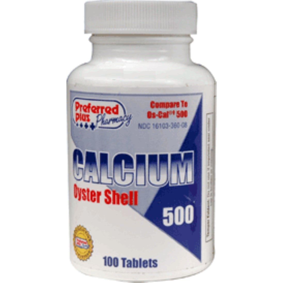 Preferred Plus 4 Pack - De Calcio Tabletas De 500 Mg, Concha De Ostra