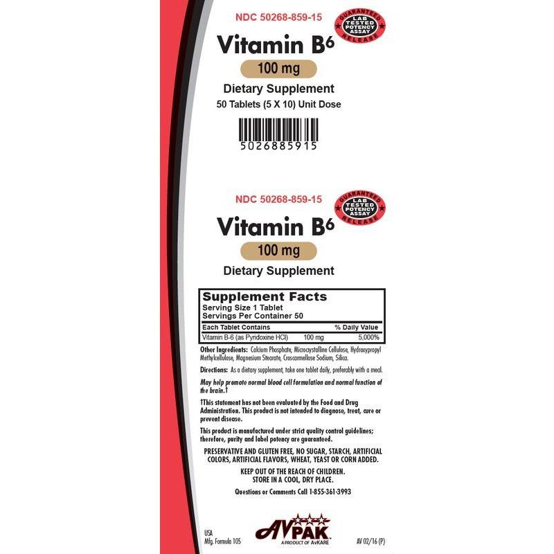 AvKare Vitamin B-6 Tablets 100 MG