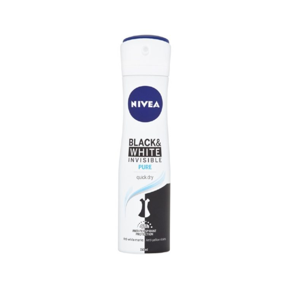 Nivea Black & White Pure Invisible 72H Deodorant 150ml