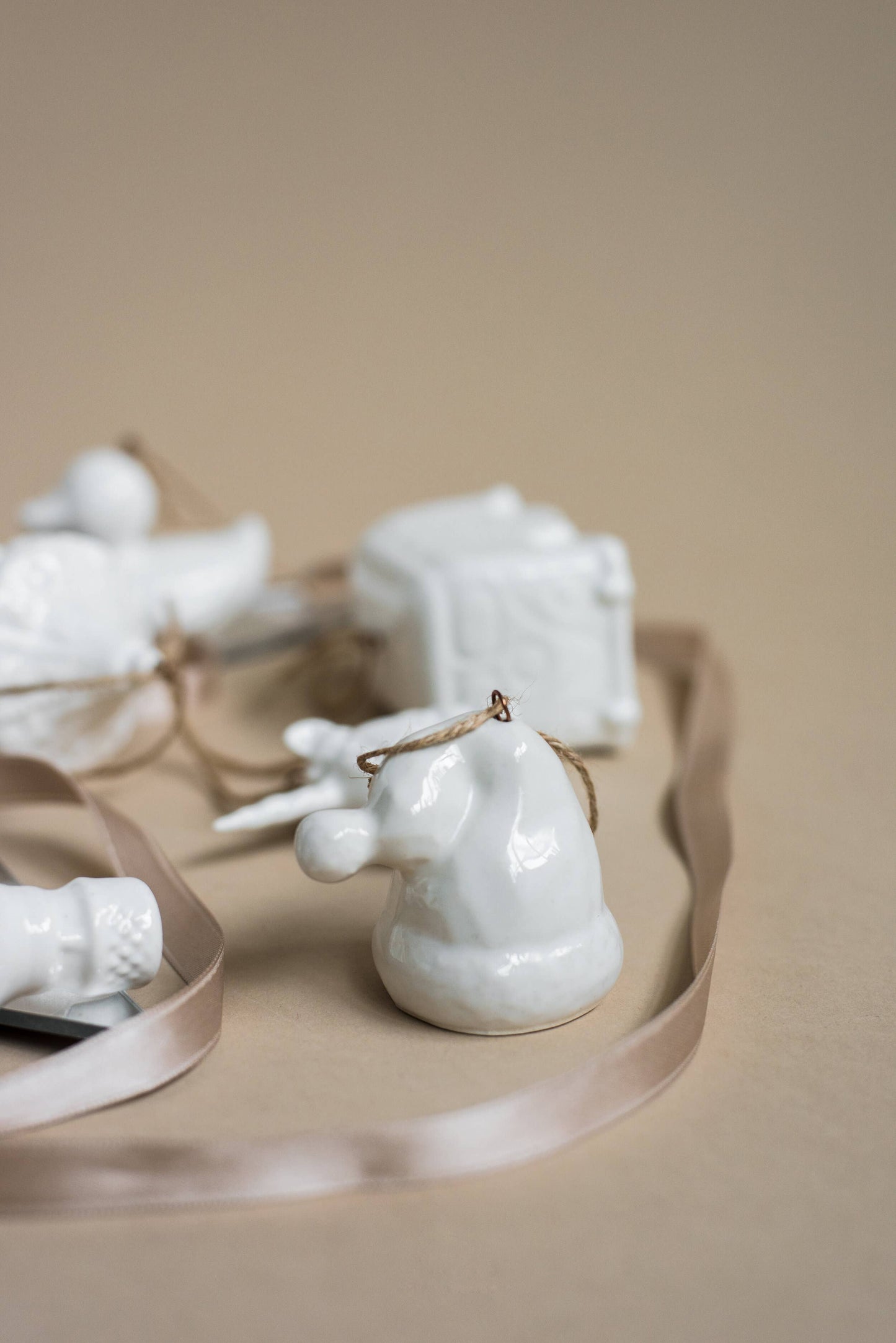 Handmade Porcelain Christmas Ornaments: Mini Bus