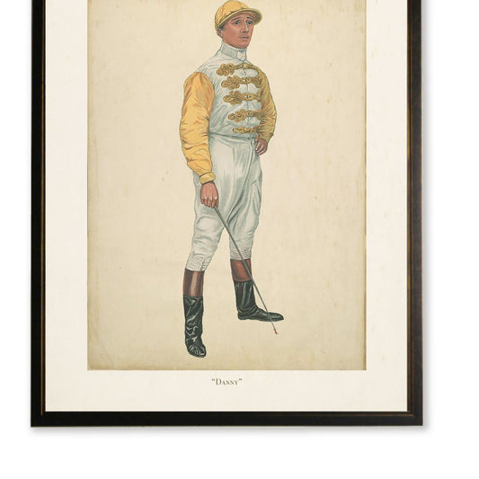 "Danny" Jockey in Copper and Black Frame