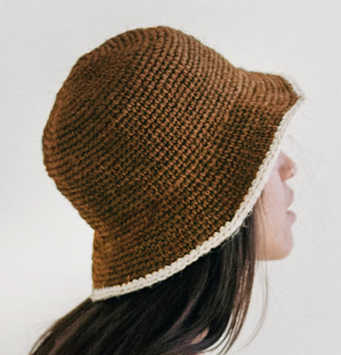 Summer Bucket Hat - Crocheted Brown