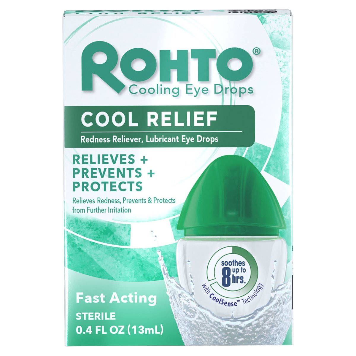 Rohto Cool Relief Redness Reliever Lubricant Eye Drops - 0.4 Fl Oz