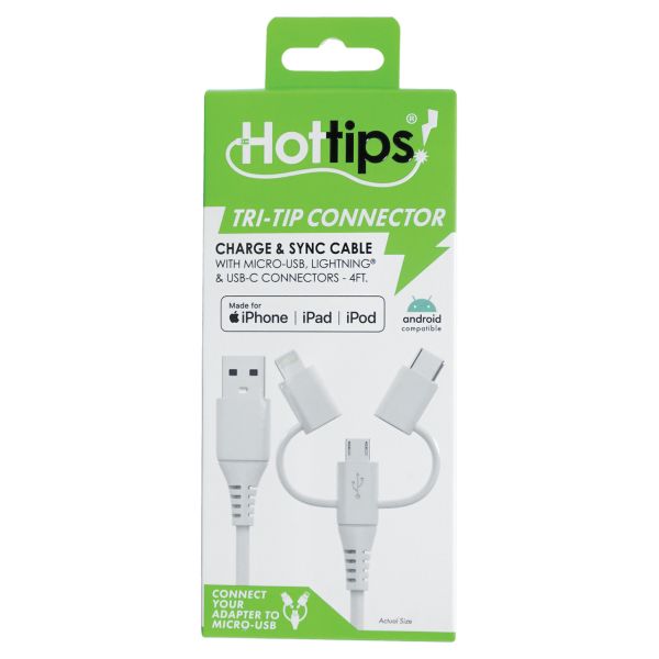 Hottips Micro-USB Cable With MFI Lightning Adapter
