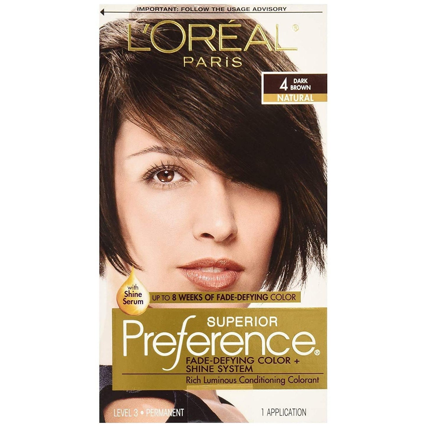 Superior Preference L'Oreal Paris 4 Dark Brown Natural Level 3 Permanent Hair Color, 1 Application