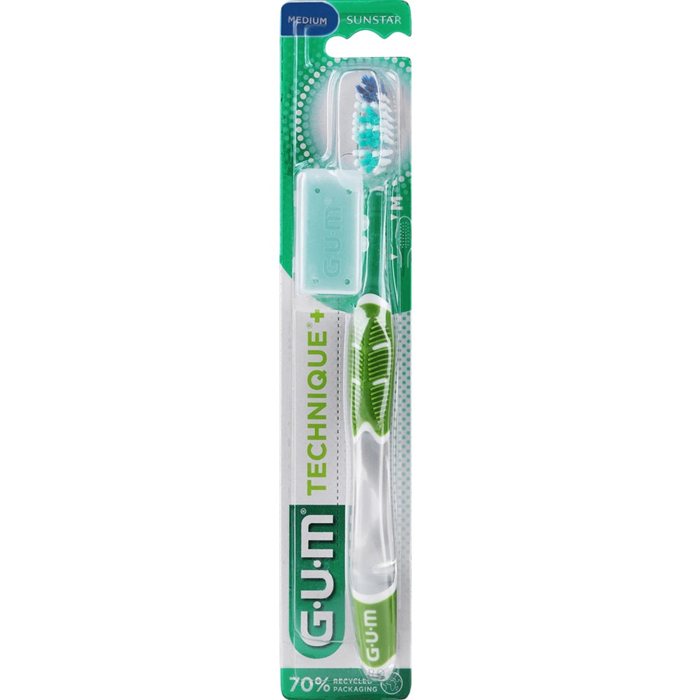 GUM Technique Toothbrush + Medium Sunstar 492 Assorted Color