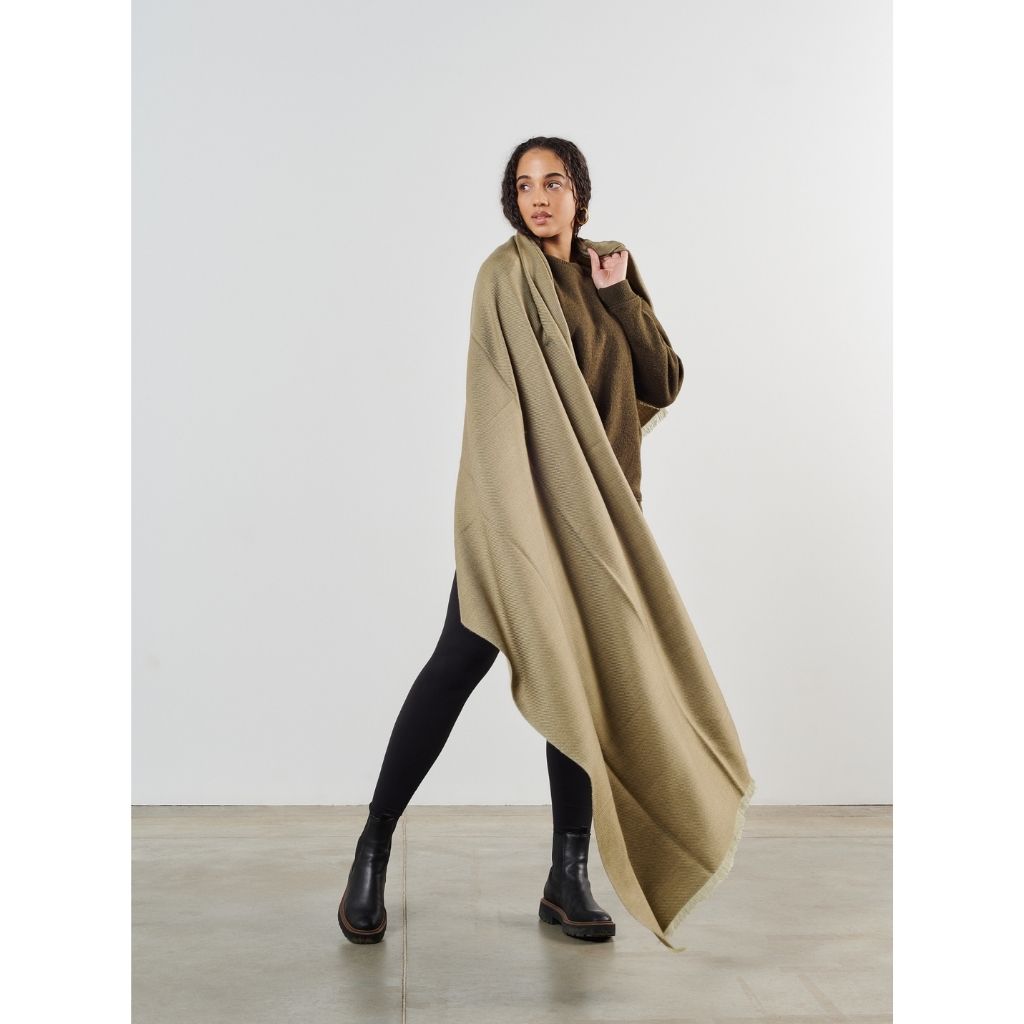 Haze Green Merino Handloom Throw
