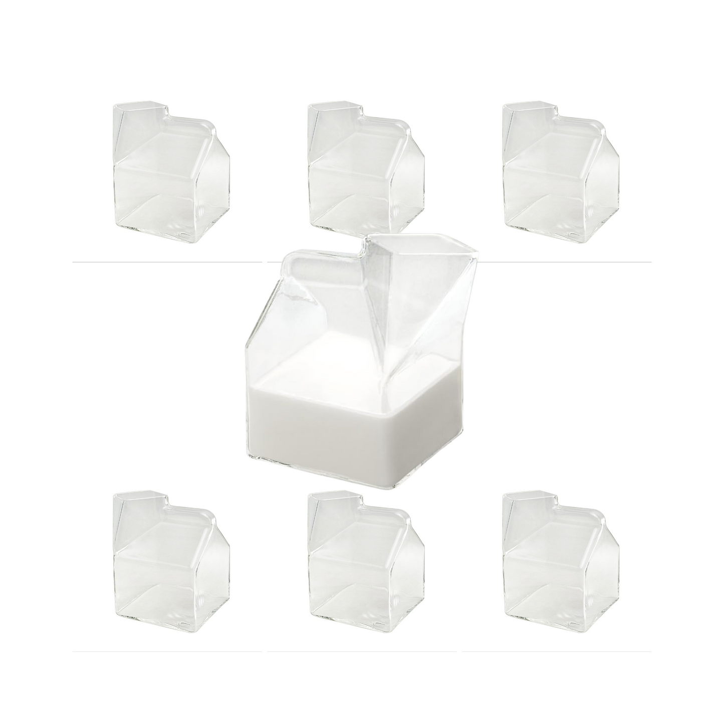 Glass Milk Carton Container - 10oz (300ml)