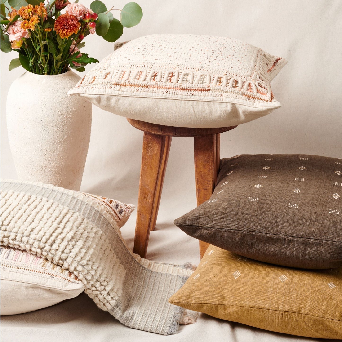 Butterscotch Handloom Hand Knotted Textured Plush Merino Throw