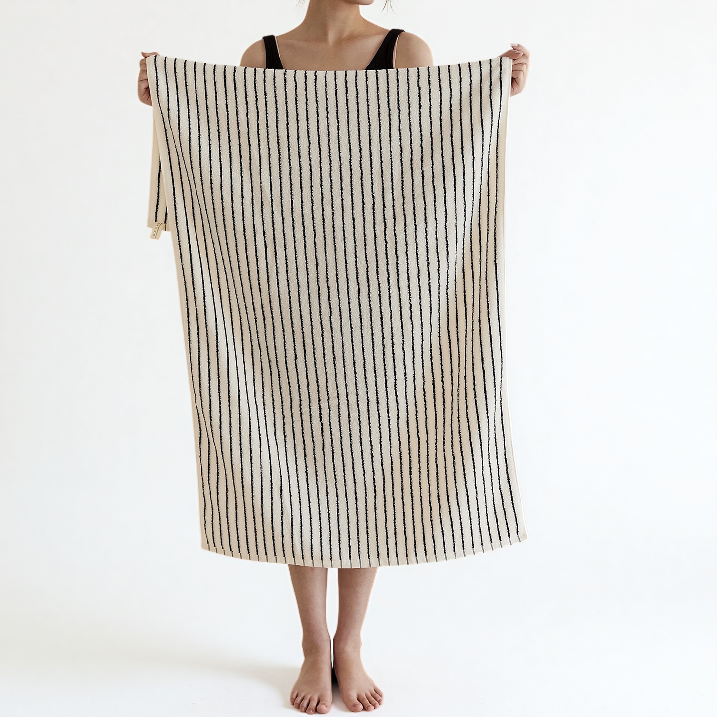 Scandi Retro Striped Cotton Bath Towel, 100% Cotton Ultra Plush & Soft