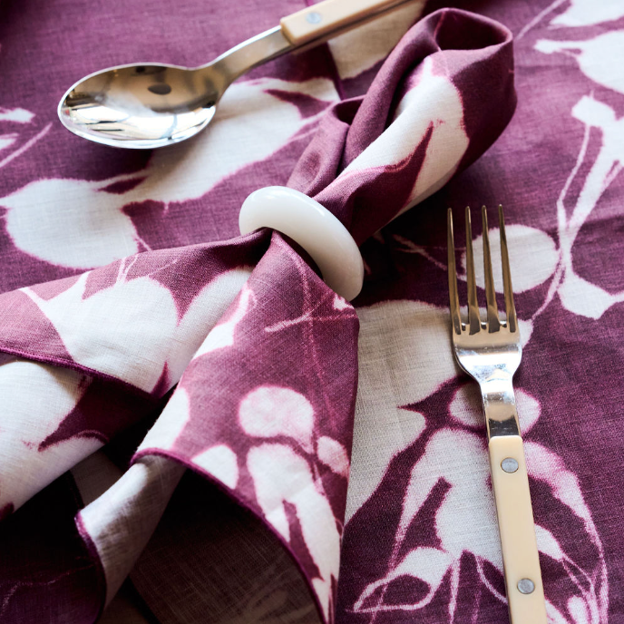 S/4 Porto Print in Aubergine Napkin